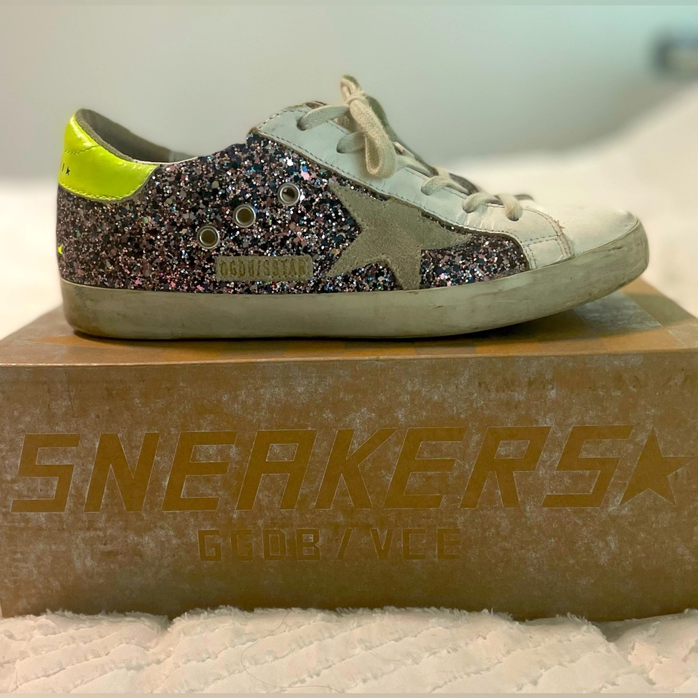 Golden Goose Superstar Multicolored Glitter Low-Top Sneakers - LIKE NEW!!!